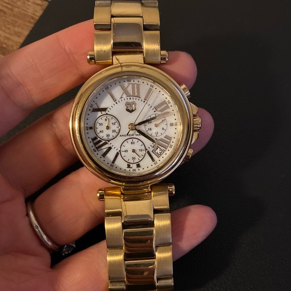 Andrew Marc Classic Chronograph Mother of Pearl Dial Watch Pretty! - Picture 1 of 5